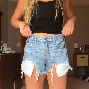 ripped denim shorts